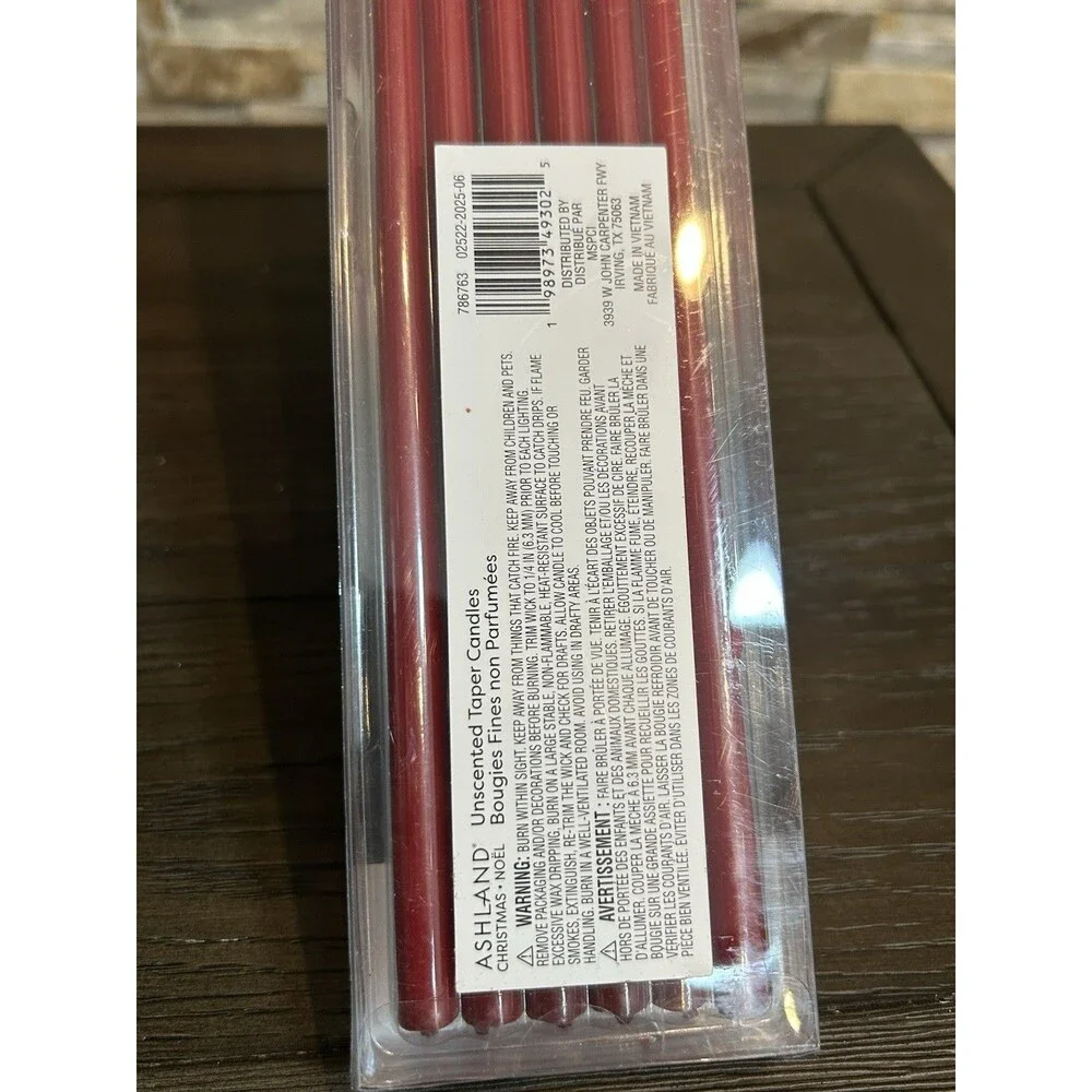 Ashland Ceramic Striped Christmas Taper Candle Holders Red White Green Bundle
